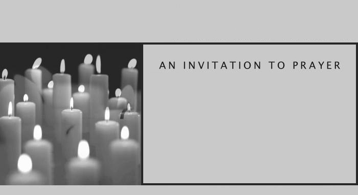 An Invitation to Prayer - praying together for peace, justice and reconciliation.